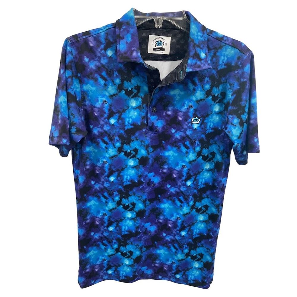 Glory Days Apparel Men's S Galactic Tie Dye Performance‎ Polo Short Sleeve